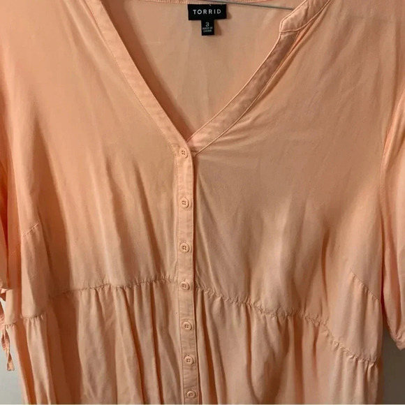 NWOT Torrid Babydoll Challis Tie Sleeve Top 3X - Picture 8 of 9